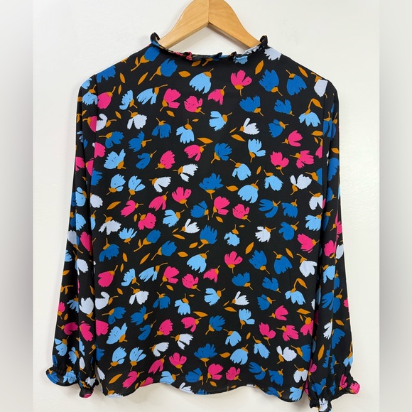 NWT J.CREW Top  Floral Ruffle Neck Button Down Blouse size S - Picture 3 of 9